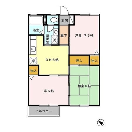 ＴＲＡＤサンリバー　Ｃの物件間取画像